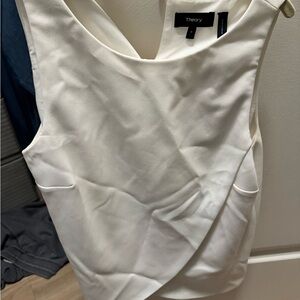 Theory petite white shell blouse never worn